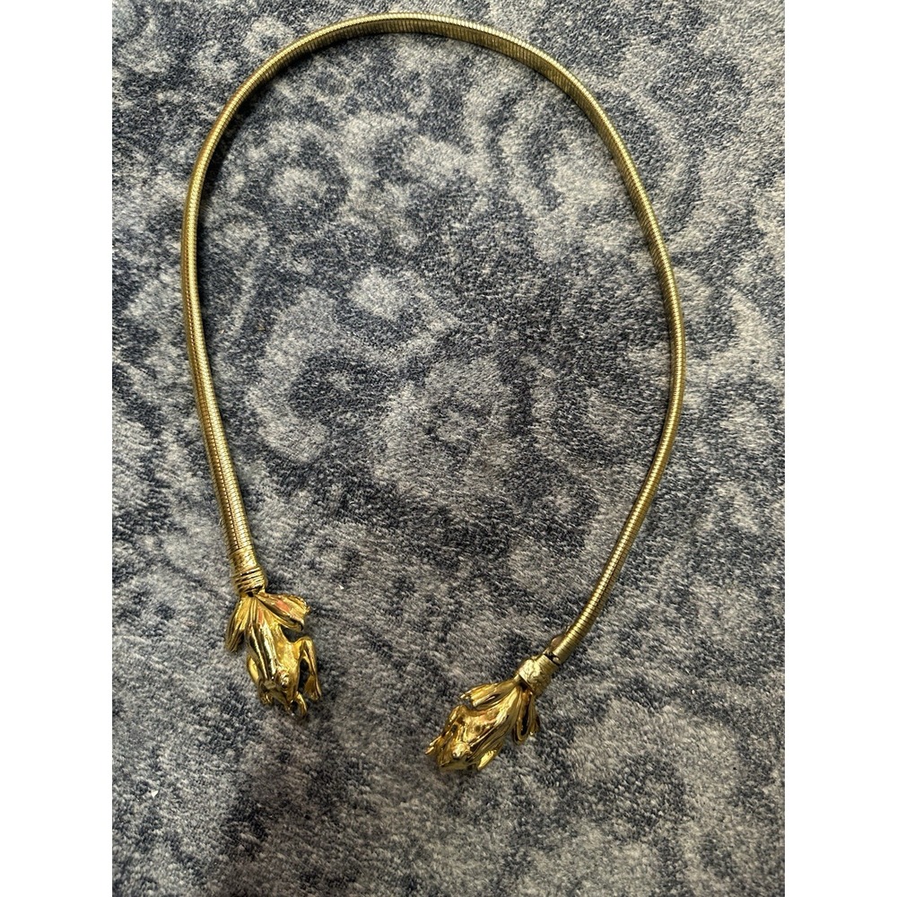 Mimi di N Vintage Gold Plated Frog Flex Chain Belt